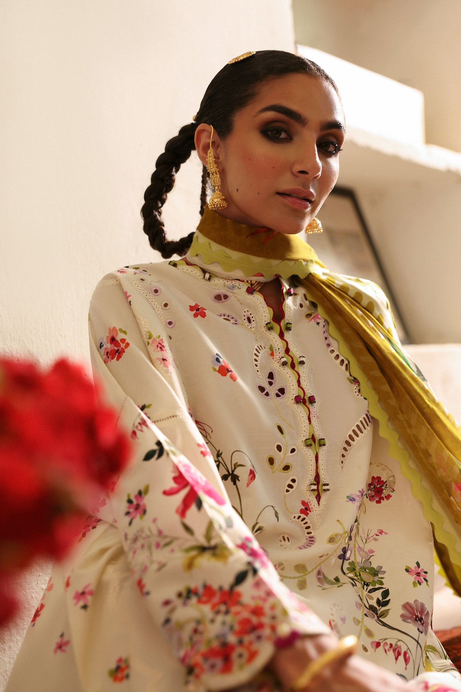 Zaha | Festive Lawn 25 | CHANDNI (ZF-25-10) M Beige Lawn