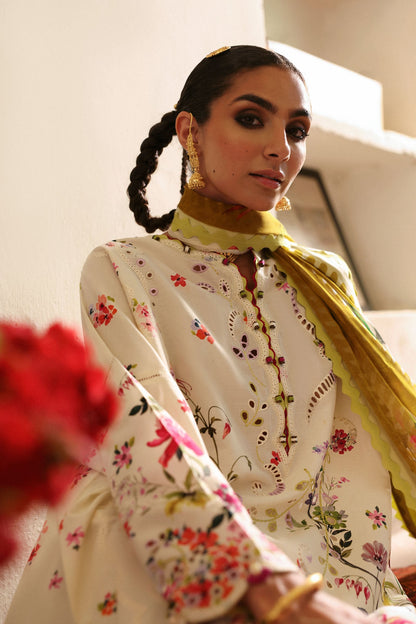 Zaha | Festive Lawn 25 | CHANDNI (ZF-25-10) M Beige Lawn