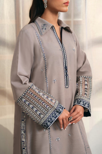 Zaha | Aangan Ready to Wear | ZOHRA (ZRW-20910) S Cloud Gray Khaddar