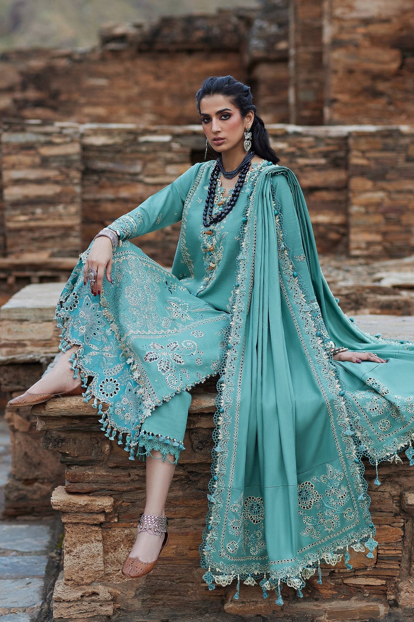 Elan | Winter Collection 24 | CELESTIA (EW24-09) XL Sky Blue Khaddar