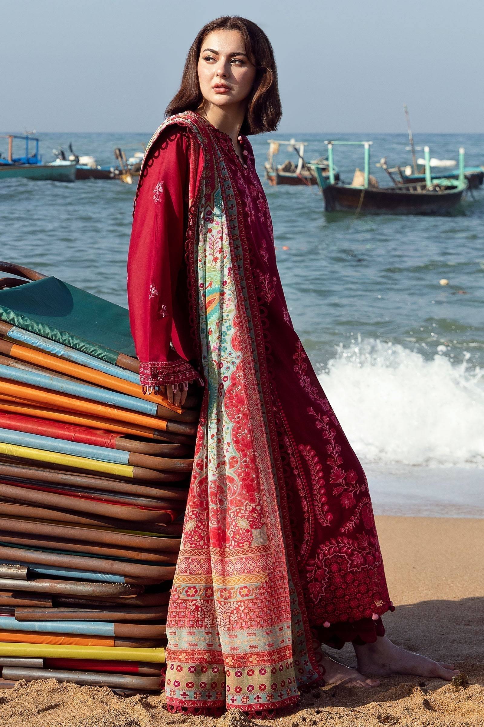 Zaha | Embroidered Lawn Collection | EIRA (ZL23-10 B) - Pakistani Designer Dress - by Zaha | Type: Luxury - 100% Original at Saira Sultan