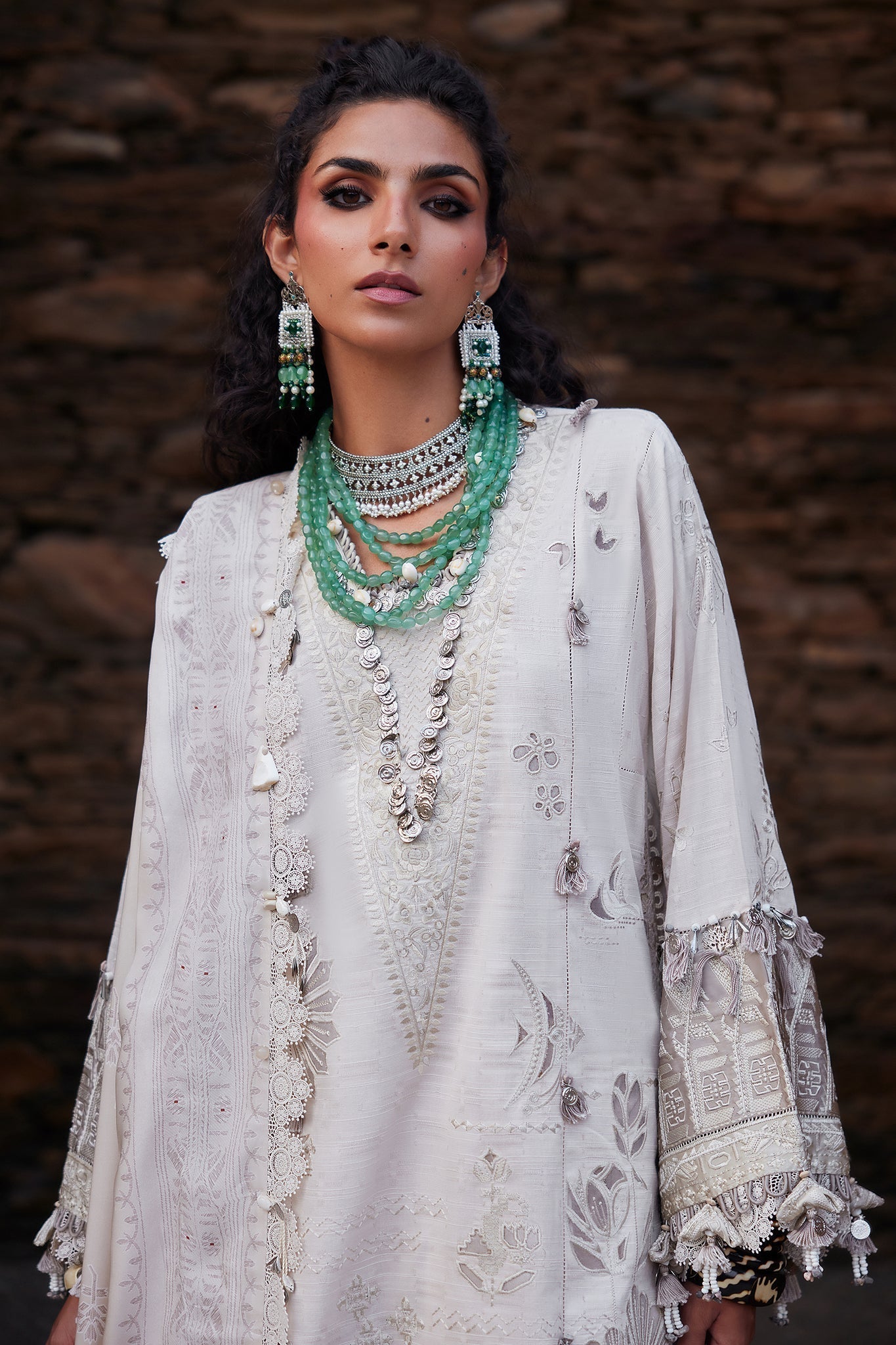 Elan | Winter Collection 24 | THALINA (EW24-05) M White Jacquard