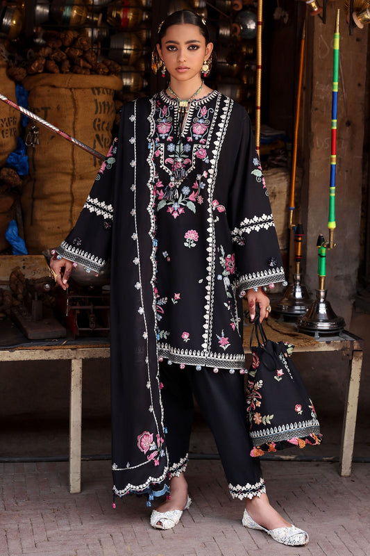 Zaha | Festive Lawn 25 | ZEENAT (ZF-25-07) XS Black Lawn