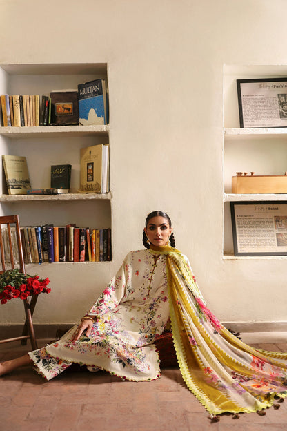 Zaha | Festive Lawn 25 | CHANDNI (ZF-25-10) L Beige Lawn