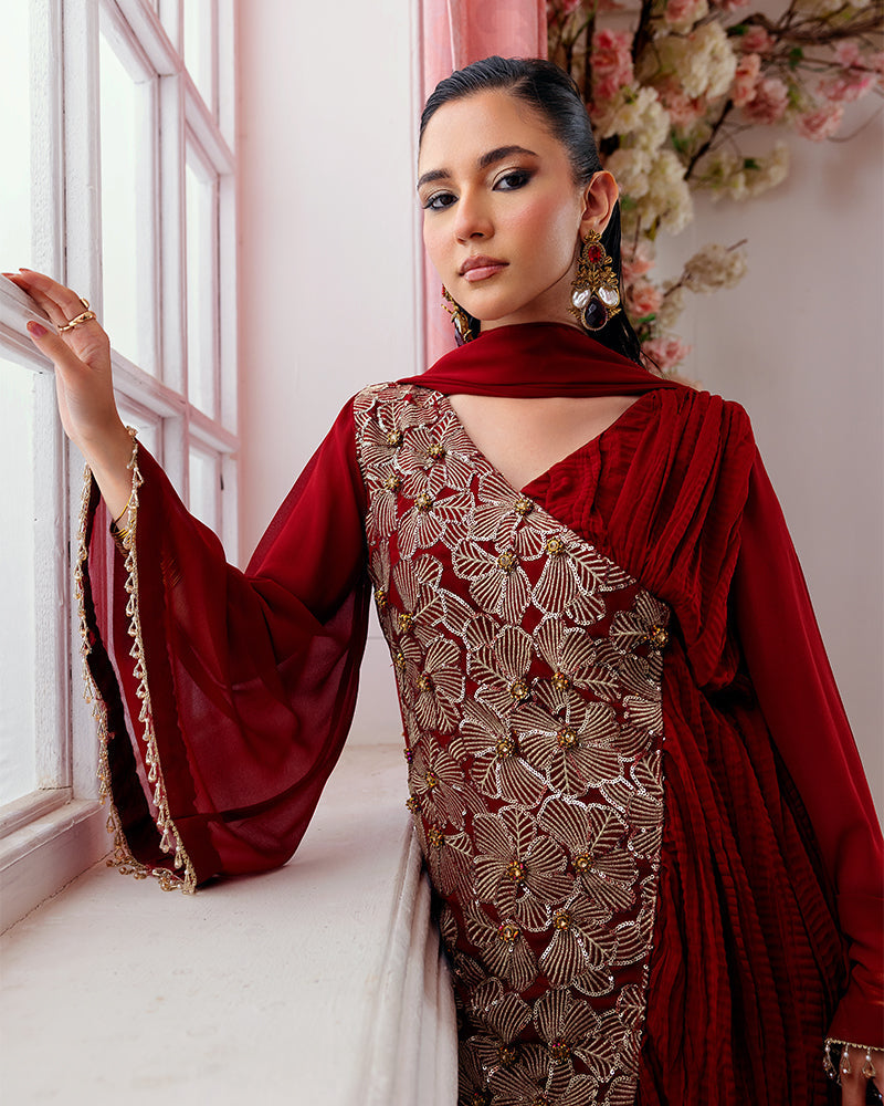 Ain | Zahra Formal Edit 25 | AN-112 XL Red Chiffon