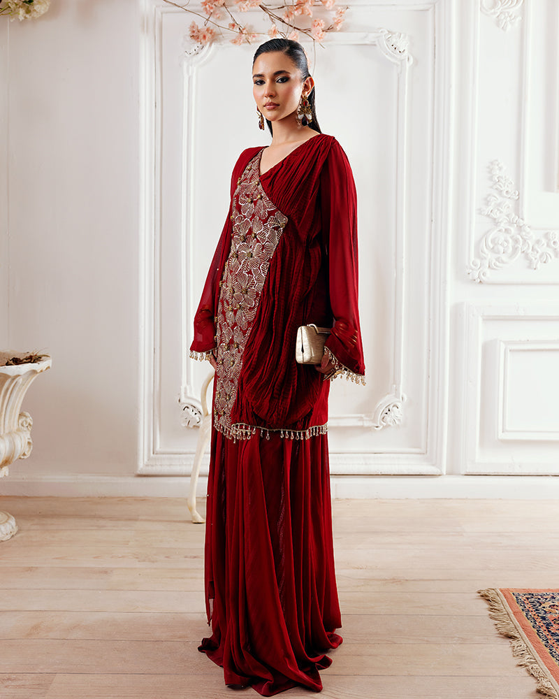 Ain | Zahra Formal Edit 25 | AN-112 M Red Chiffon