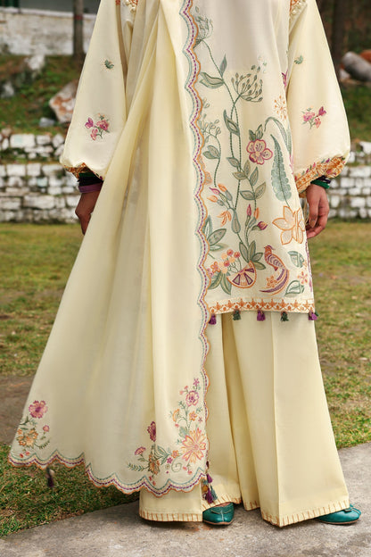 Zaha | Lawn 25 | ZANIA (ZL25-13 A) M Pastel Yellow Lawn
