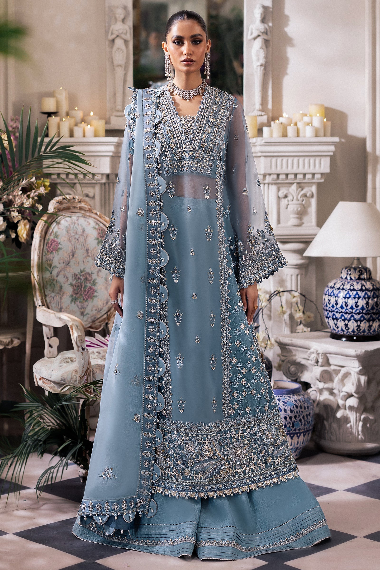 Zaha | Gossamer Formals 24 | AZURA (ZC24-07) - Pakistani Designer Dress - by Zaha | Type: Bridal - 100% Original at Saira Sultan