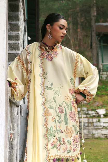 Zaha | Lawn 25 | ZANIA (ZL25-13 A) L Pastel Yellow Lawn