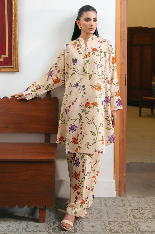 Zaha | Aangan Ready to Wear | ZAIRA (ZRW-21338) XS Beige Jumbo Silk