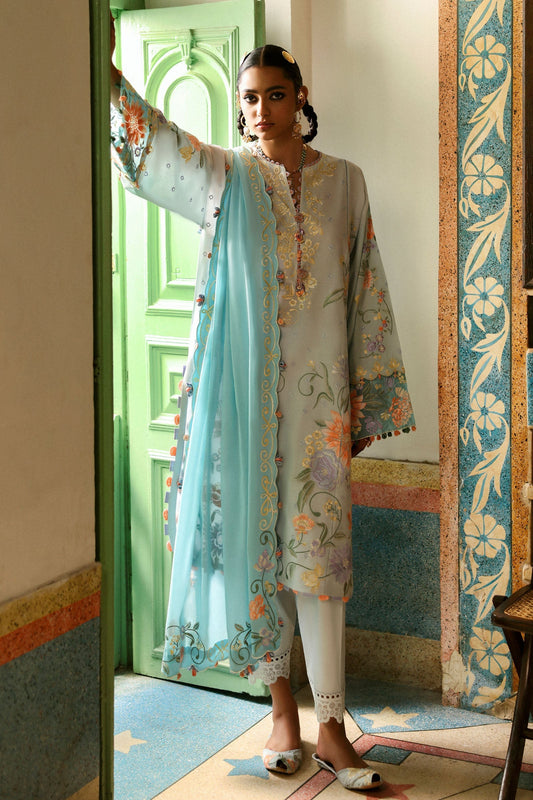 Zaha | Festive Lawn 25 | SHEHRBANO (ZF-25-03) XS Ivory Lawn