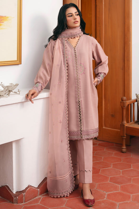 Zaha | Aangan Ready to Wear | SITARA (ZRW-20908) XS Powder Pink Khaddar