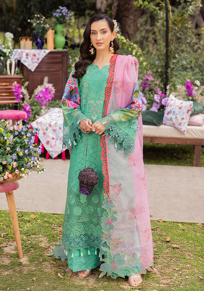 Altan | Garden of grace | ALT-02 Azure Petals L Mint Green Lawn