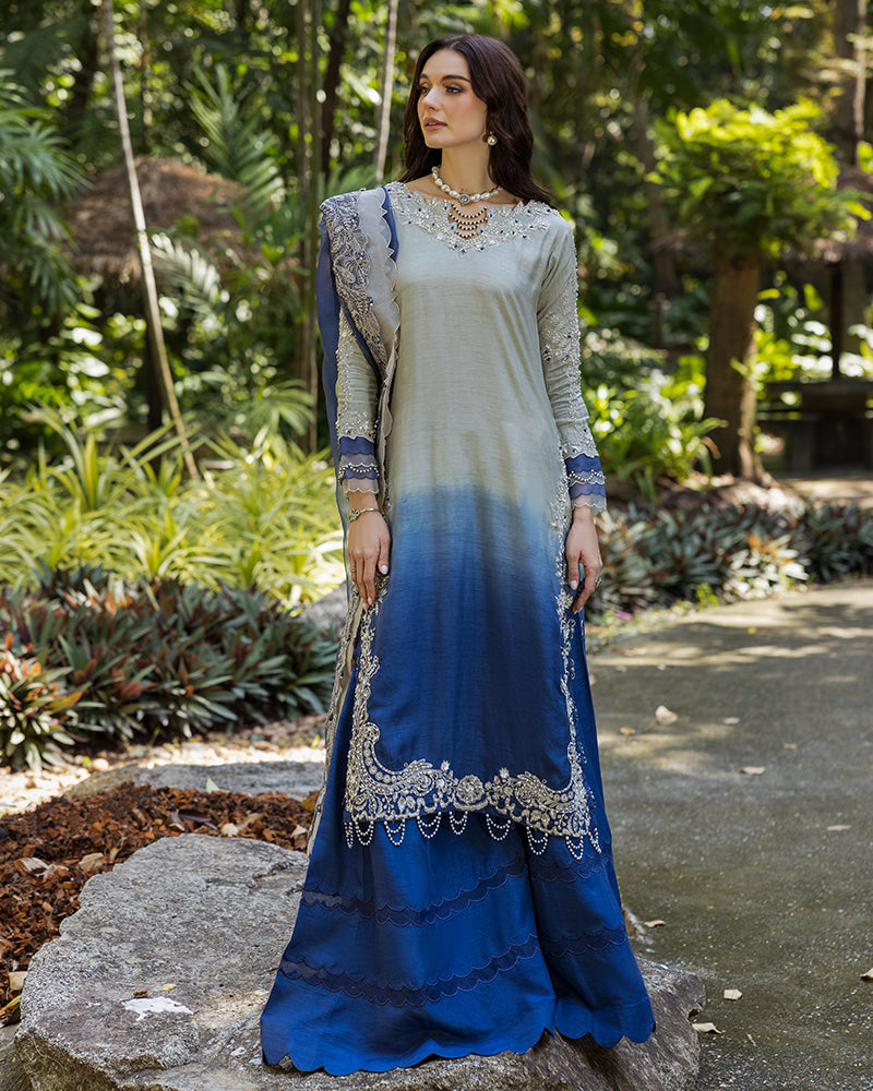 Ain | Cascade Party Wears | AN-104 M Gray Korean Raw Silk