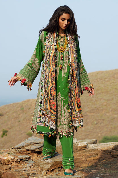 Elan | Winter Collection 24 | CORA (EW24-03) Custom Size Green Jacquard
