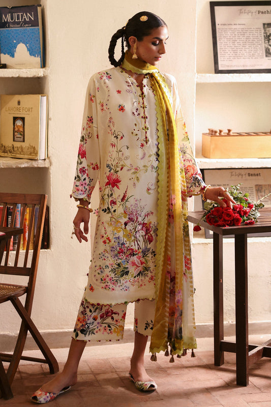 Zaha | Festive Lawn 25 | CHANDNI (ZF-25-10) XS Beige Lawn