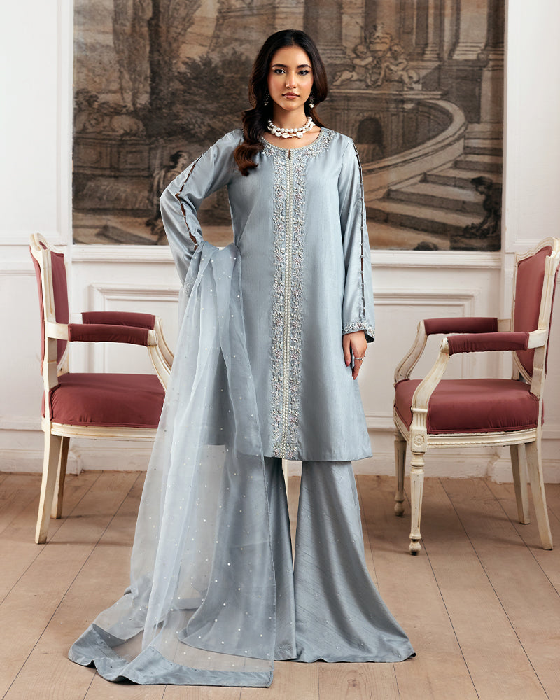 Ain | Zahra Formal Edit 25 | AN-107 S Pale Aqua Raw Silk
