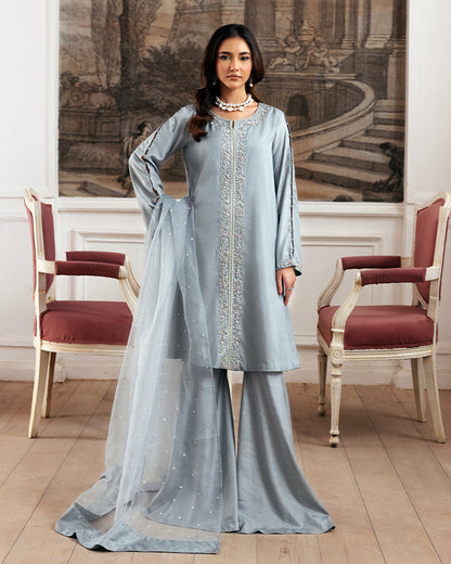 Ain | Zahra Formal Edit 25 | AN-107 S Pale Aqua Raw Silk