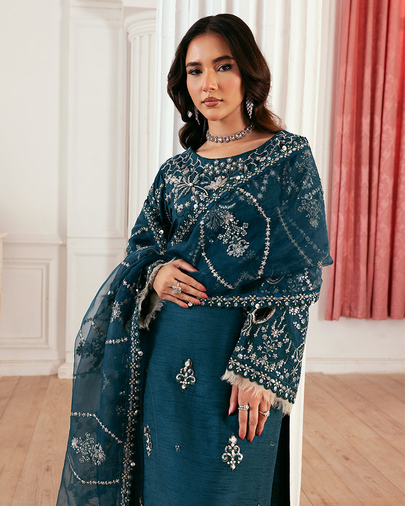 Ain | Zahra Formal Edit 25 | AN-113 L Teal Green Chiffon