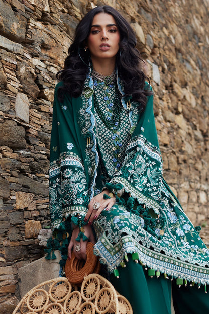 Elan | Winter Collection 24 | EVANIA (EW24-08) L Emerald Green Khaddar