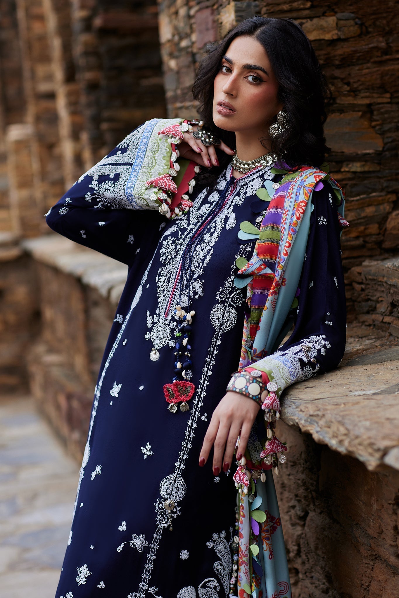 Elan | Winter Collection 24 | MAHROSH (EW24-06) S Midnight Blue Karandi