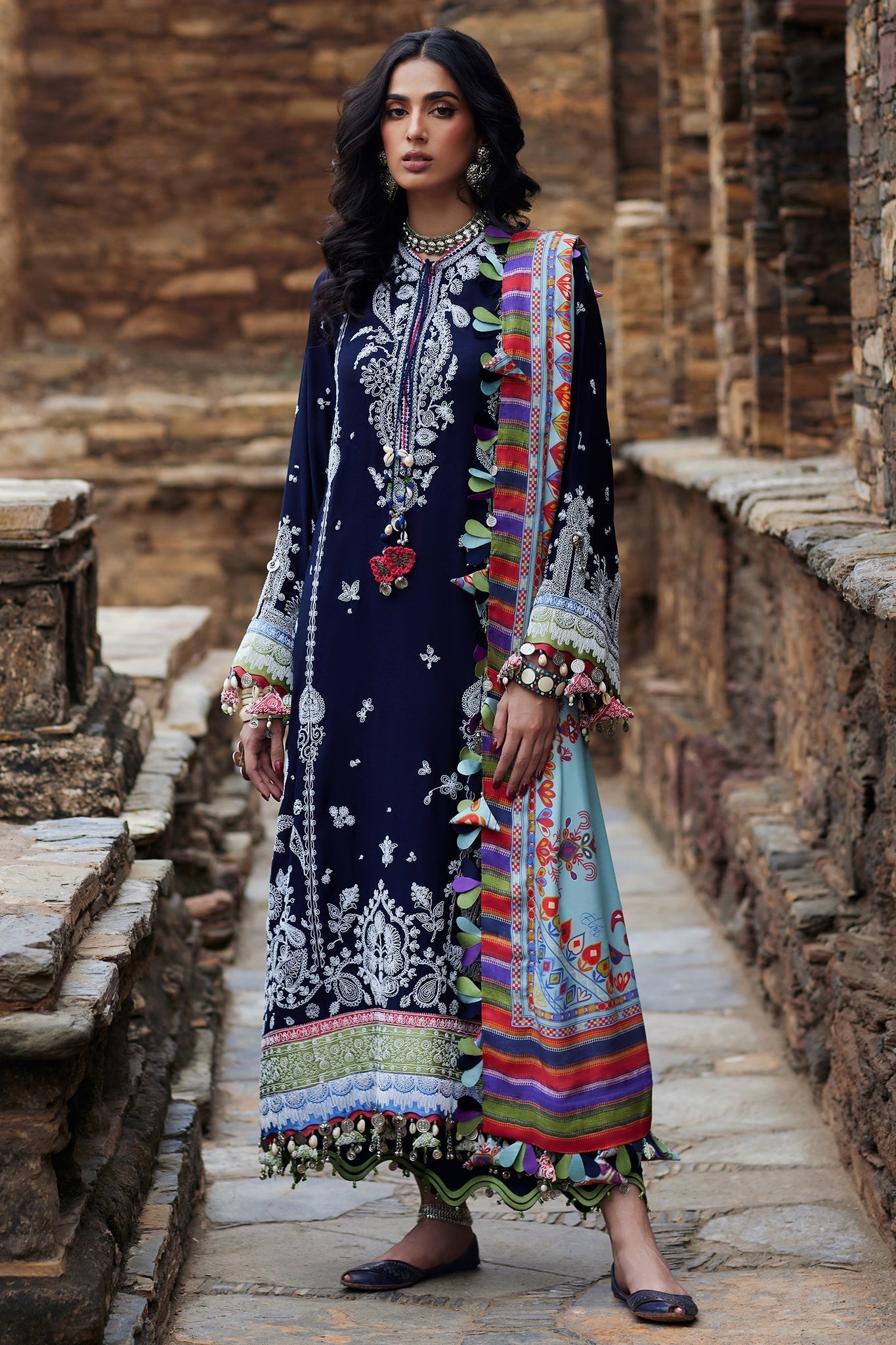 Elan | Winter Collection 24 | MAHROSH (EW24-06) XS Midnight Blue Karandi