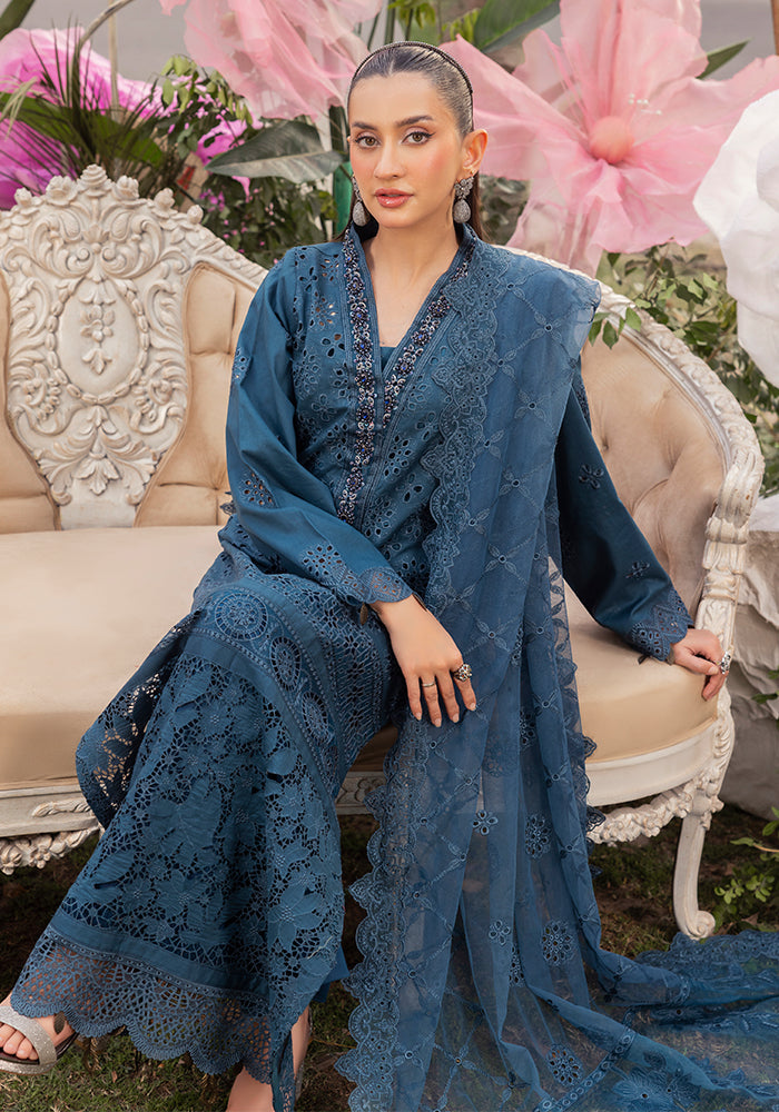 Altan | Garden of grace | ALT-09 Moonflower Haze L Teal Blue Lawn