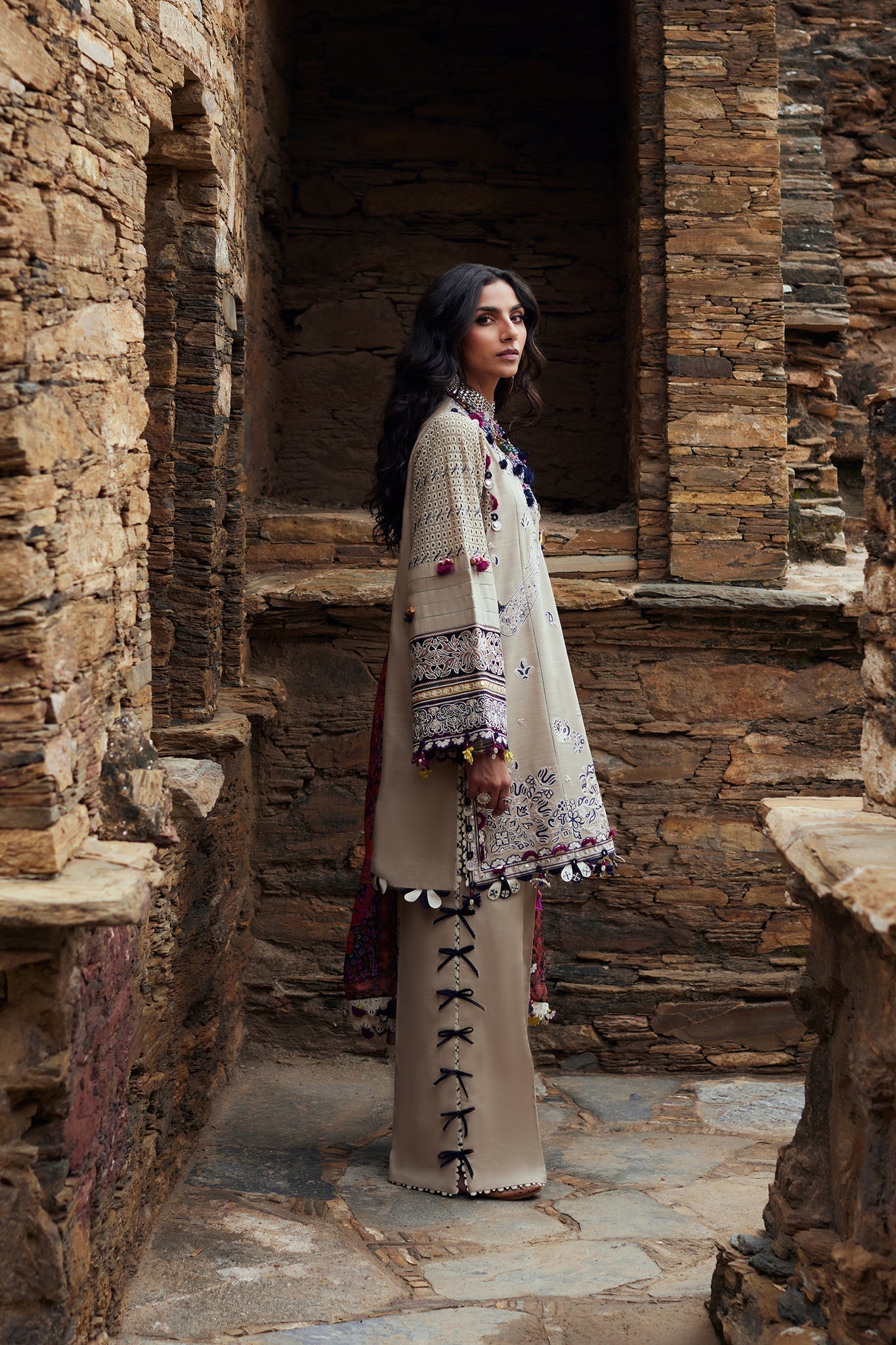 Elan | Winter Collection 24 | ARSIA (EW24-02) XL Beige Khaddar