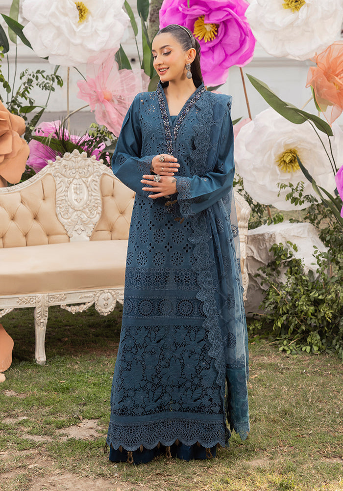 Altan | Garden of grace | ALT-09 Moonflower Haze Custom Size Teal Blue Lawn