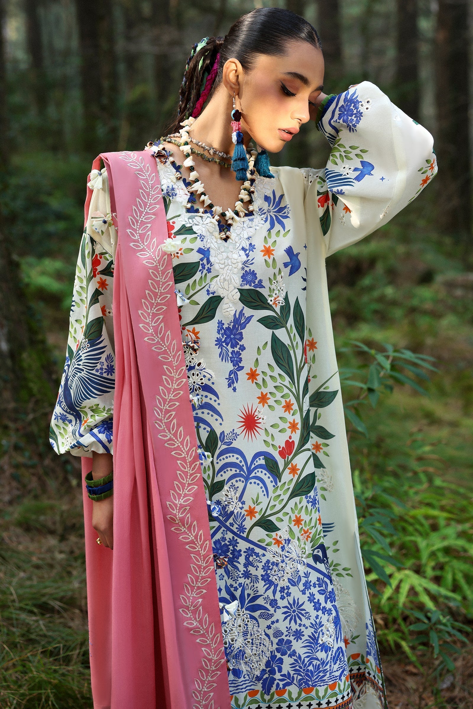 Zaha | Lawn 25 | WHITE SOLANA (ZL25-03 B) XL White Lawn