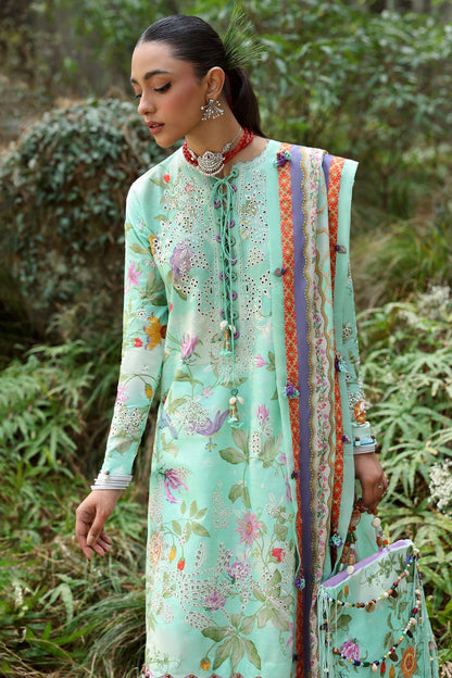 Zaha | Lawn 25 | ELARA (ZL25-02 B) XL Light Ferozi Lawn