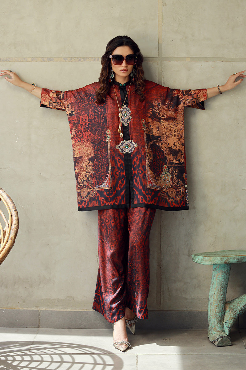 Wardha Saleem | Luxury Pret Fusion Wear | HAZEL (2PC) L Rust Female