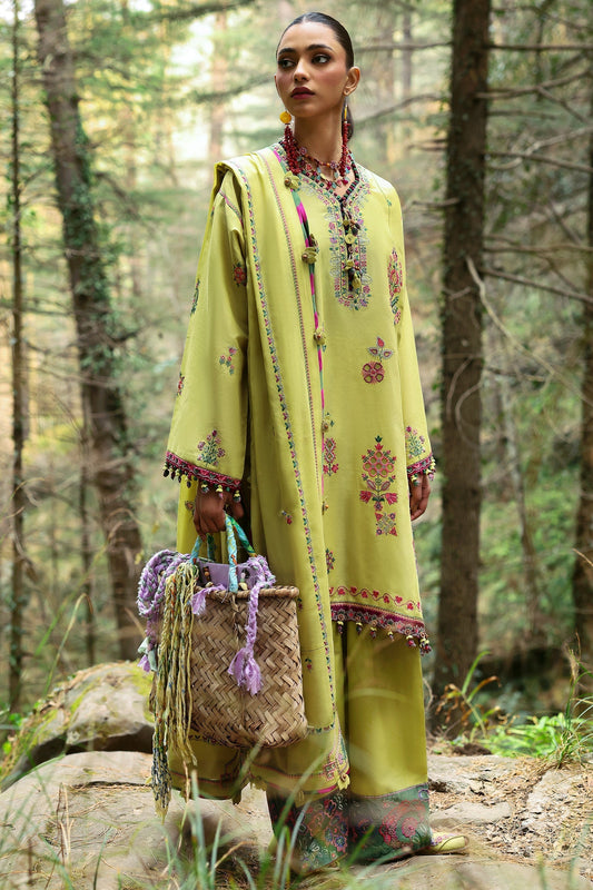 Zaha | Lawn 25 | RHEA (ZL25-14 B) XS Mehndi Green Lawn