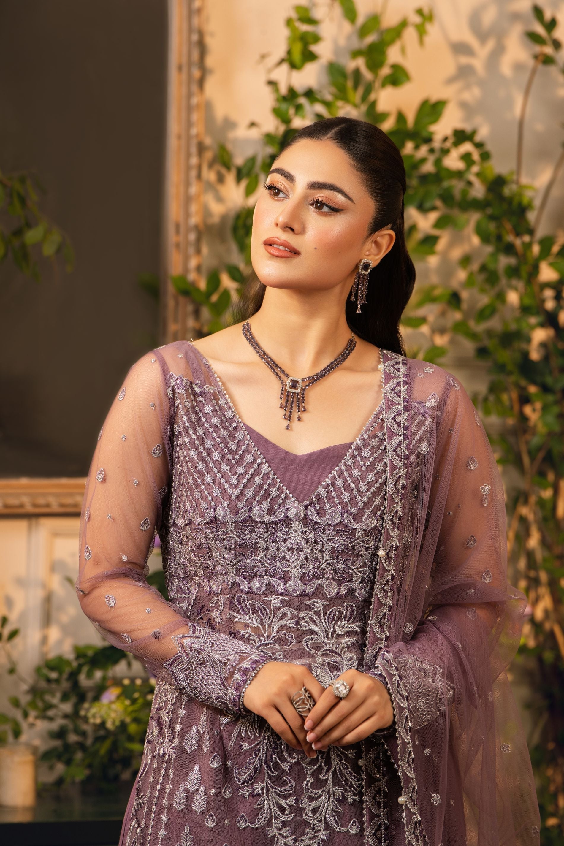 Hemstitch | Festive Edition 24 | Moonlight M Plum Net