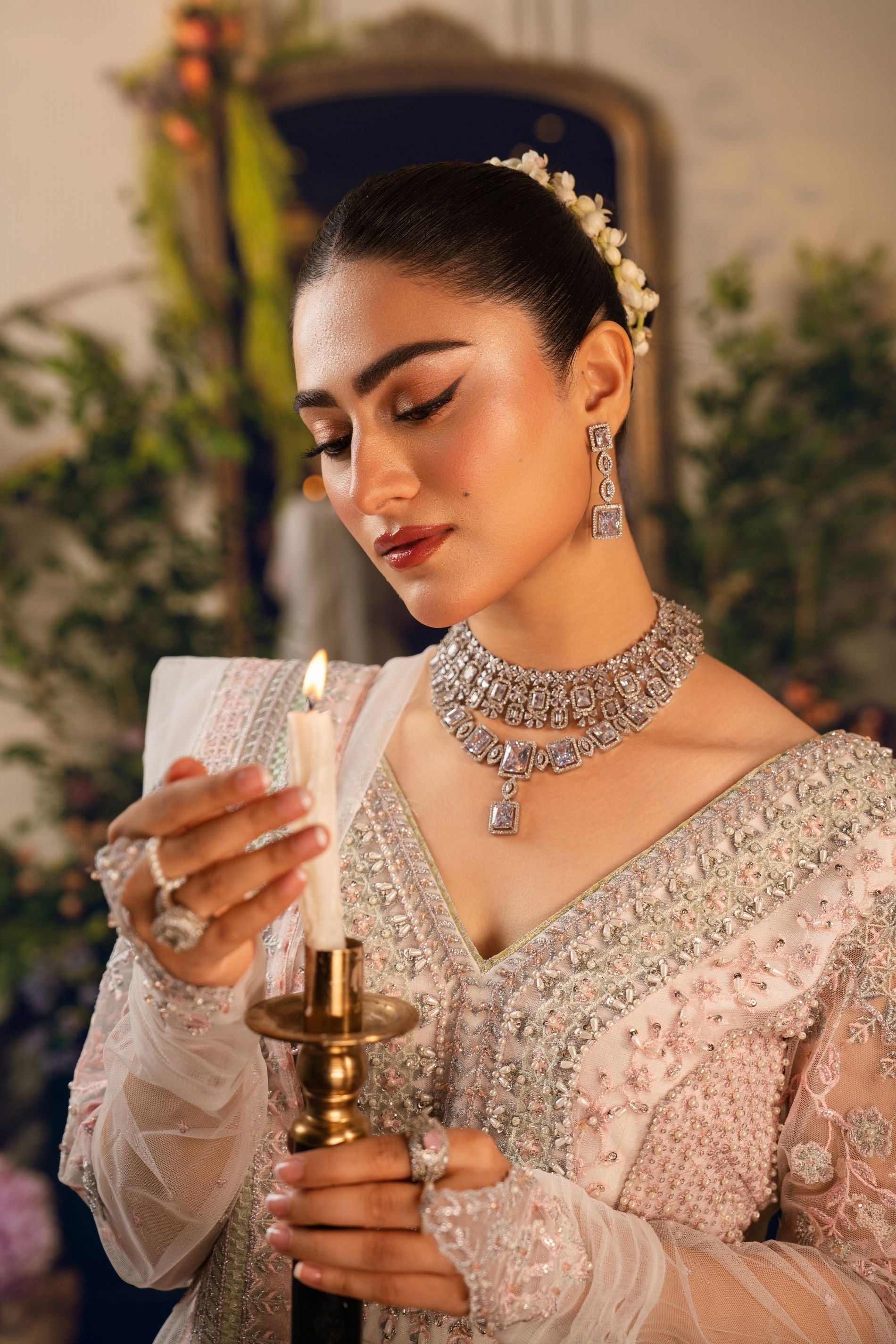 Hemstitch | Festive Edition 24 | Zirah L Off White Net