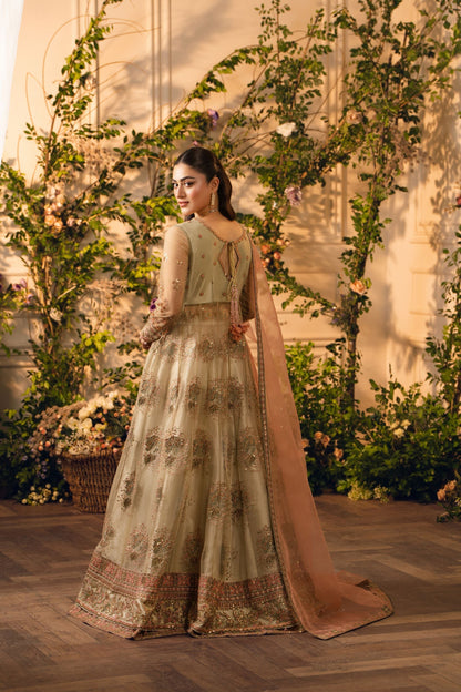 Hemstitch | Festive Edition 24 | Zimil S Mehndi Green Net