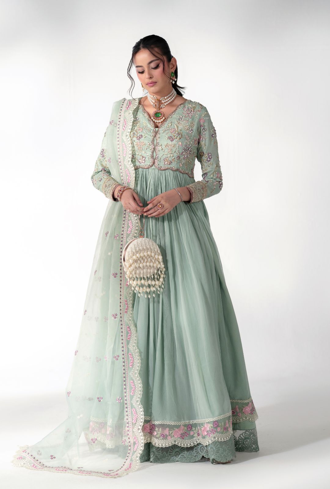 AJR Couture | Luxe Pret 25 | Satin Serenity - Pakistani Designer Dress - by AJR Couture - Type : Ladies Clothes - 100% Original at Saira Sultan