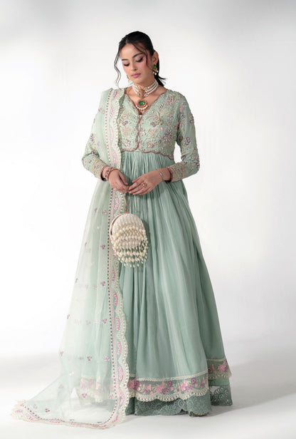 AJR Couture | Luxe Pret 25 | Satin Serenity - Pakistani Designer Dress - by AJR Couture - Type : Ladies Clothes - 100% Original at Saira Sultan