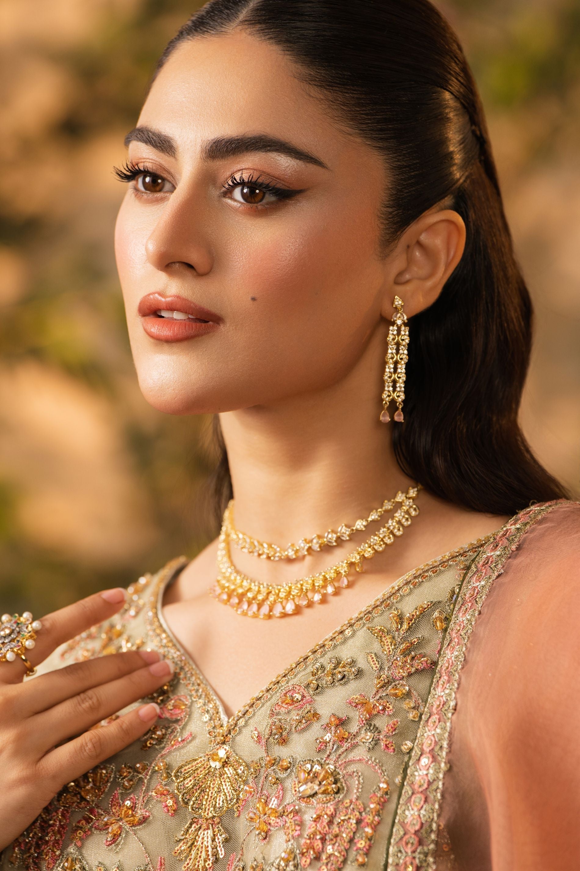 Hemstitch | Festive Edition 24 | Zimil M Mehndi Green Net