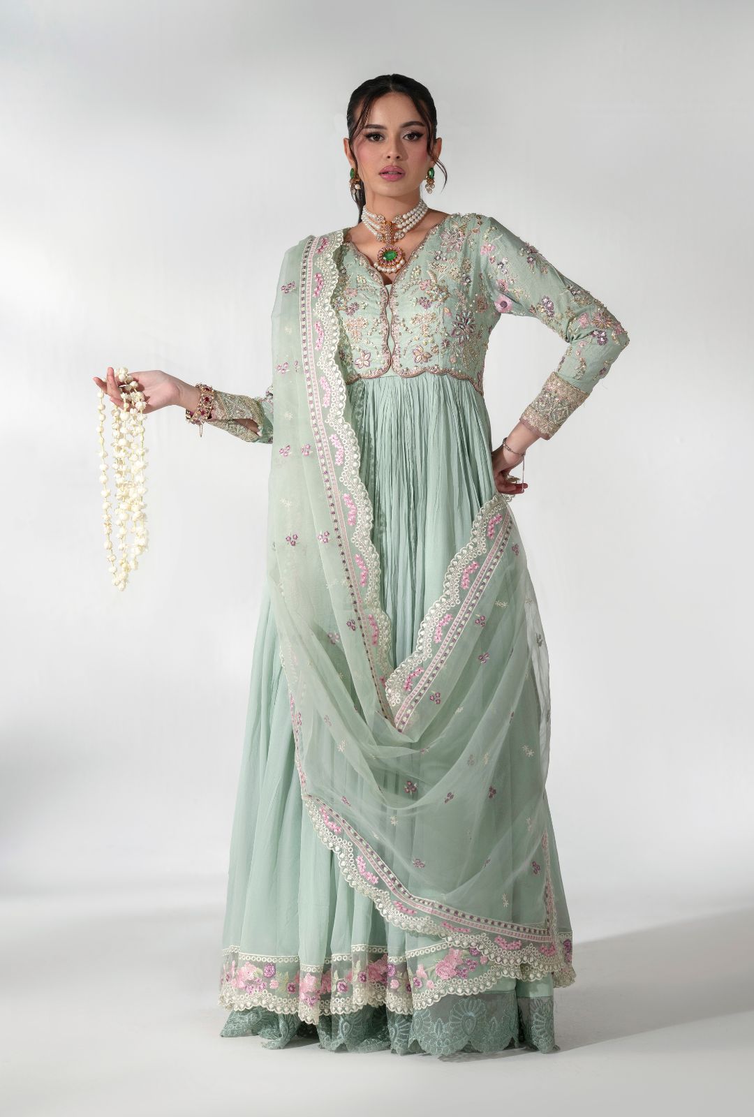 AJR Couture | Luxe Pret 25 | Satin Serenity - Pakistani Designer Dress - by AJR Couture - Type : Ladies Clothes - 100% Original at Saira Sultan