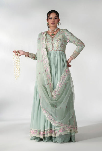 AJR Couture | Luxe Pret 25 | Satin Serenity - Pakistani Designer Dress - by AJR Couture - Type : Ladies Clothes - 100% Original at Saira Sultan