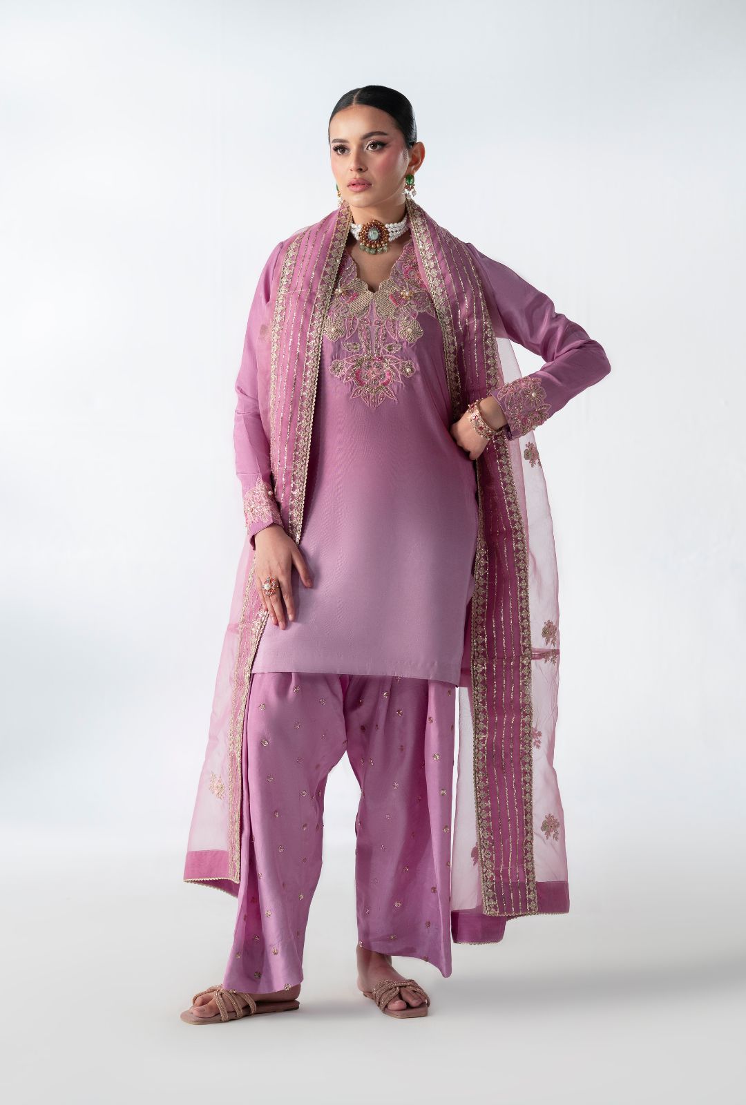AJR Couture | Luxe Pret 25 | Floral Fusion - Pakistani Designer Dress - by AJR Couture - Type : Ladies Clothes - 100% Original at Saira Sultan