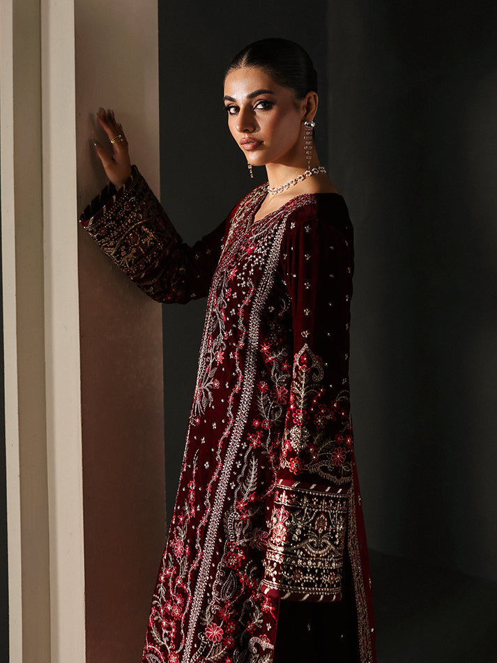Gulaal | Marais Velvet | VELA by Gulaal - Designer Dress - Type : Ladies Clothes - Available at Saira Sultan - 100% Original 