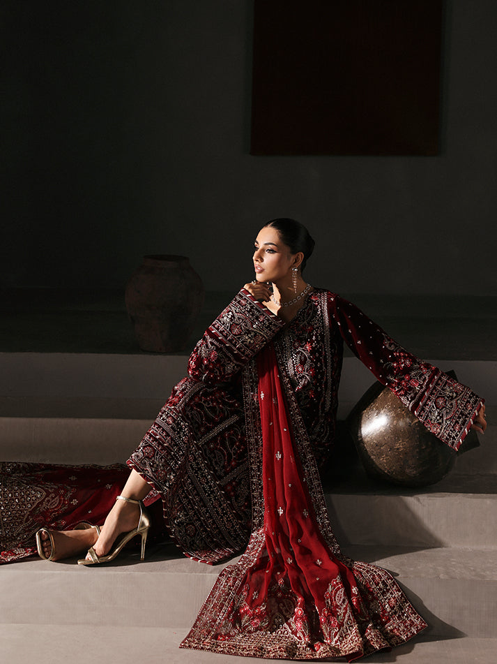 Gulaal | Marais Velvet | VELA by Gulaal - Designer Dress - Type : Ladies Clothes - Available at Saira Sultan - 100% Original 