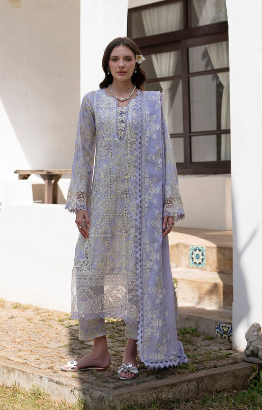 AJR Couture | Printakari Lawn 25 | Vista XS Light Lavender Lawn