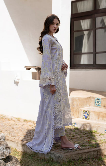 AJR Couture | Printakari Lawn 25 | Vista L Light Lavender Lawn