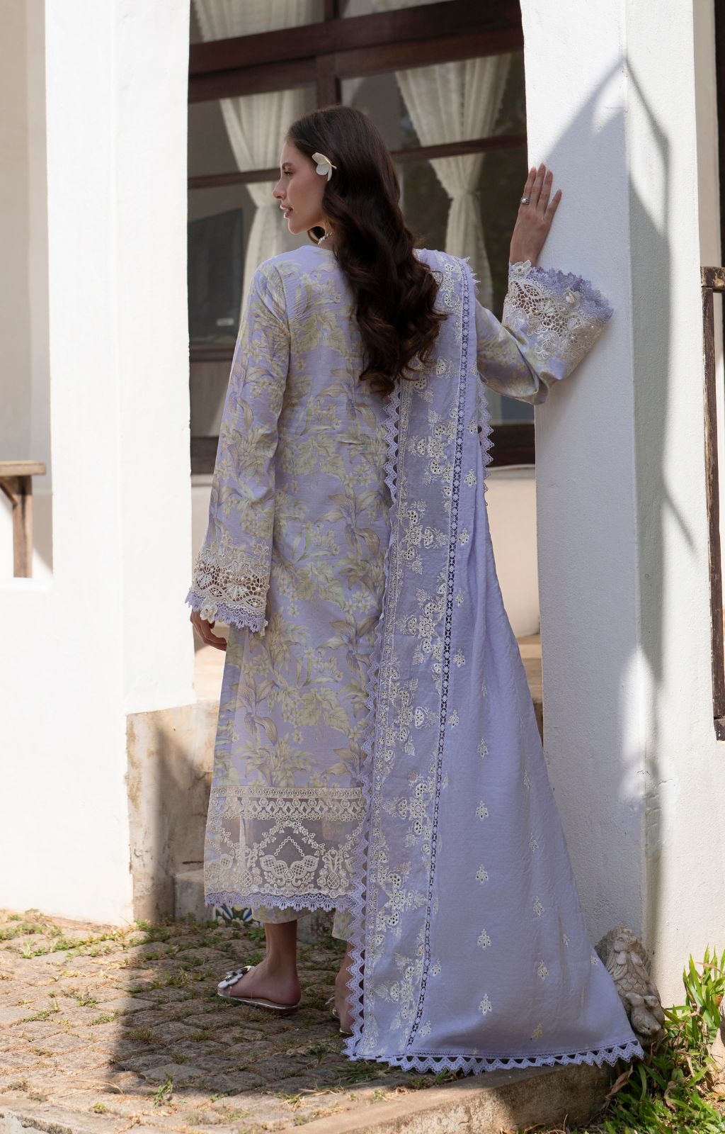 AJR Couture | Printakari Lawn 25 | Vista S Light Lavender Lawn