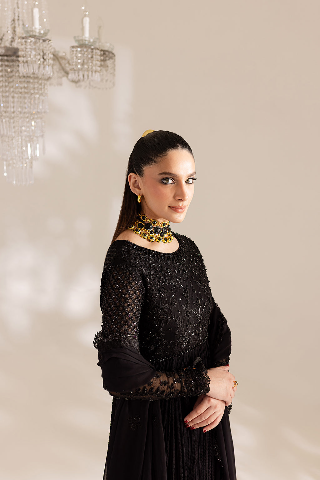 Vanya | Gulraz Formals | FF-54 L Black Chiffon
