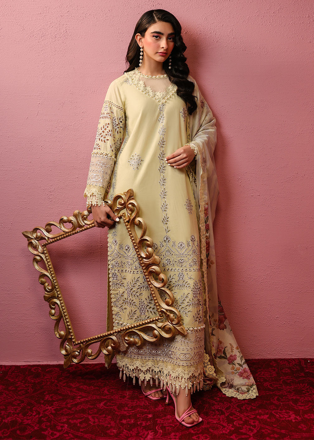 Al Karam | Schiffli Capsule | RTS | SHIRT, TROUSER & DUPATTA 4 - Pakistani Designer Dress - by Al Karam - Type : Ladies Clothes - 100% Original at Saira Sultan