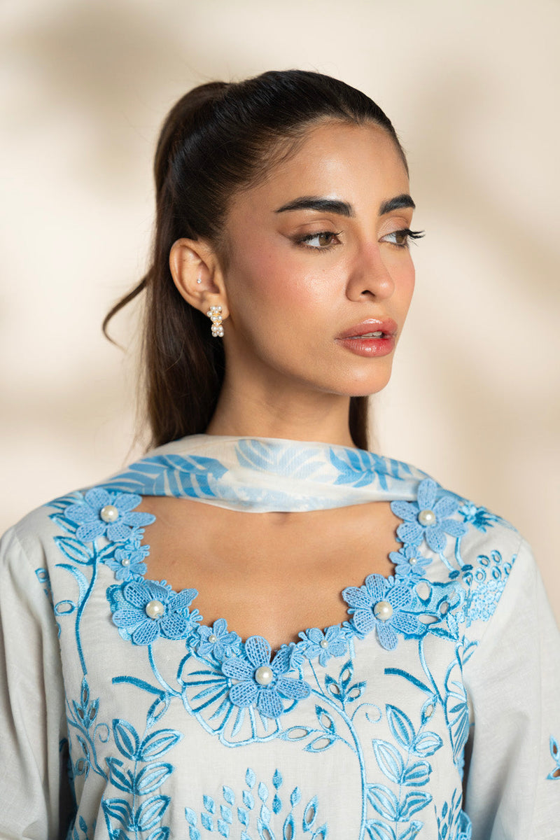 Al Karam | Schiffli Capsule | RTS | SHIRT, TROUSER & DUPATTA 6 - Pakistani Designer Dress - by Al Karam - Type : Ladies Clothes - 100% Original at Saira Sultan